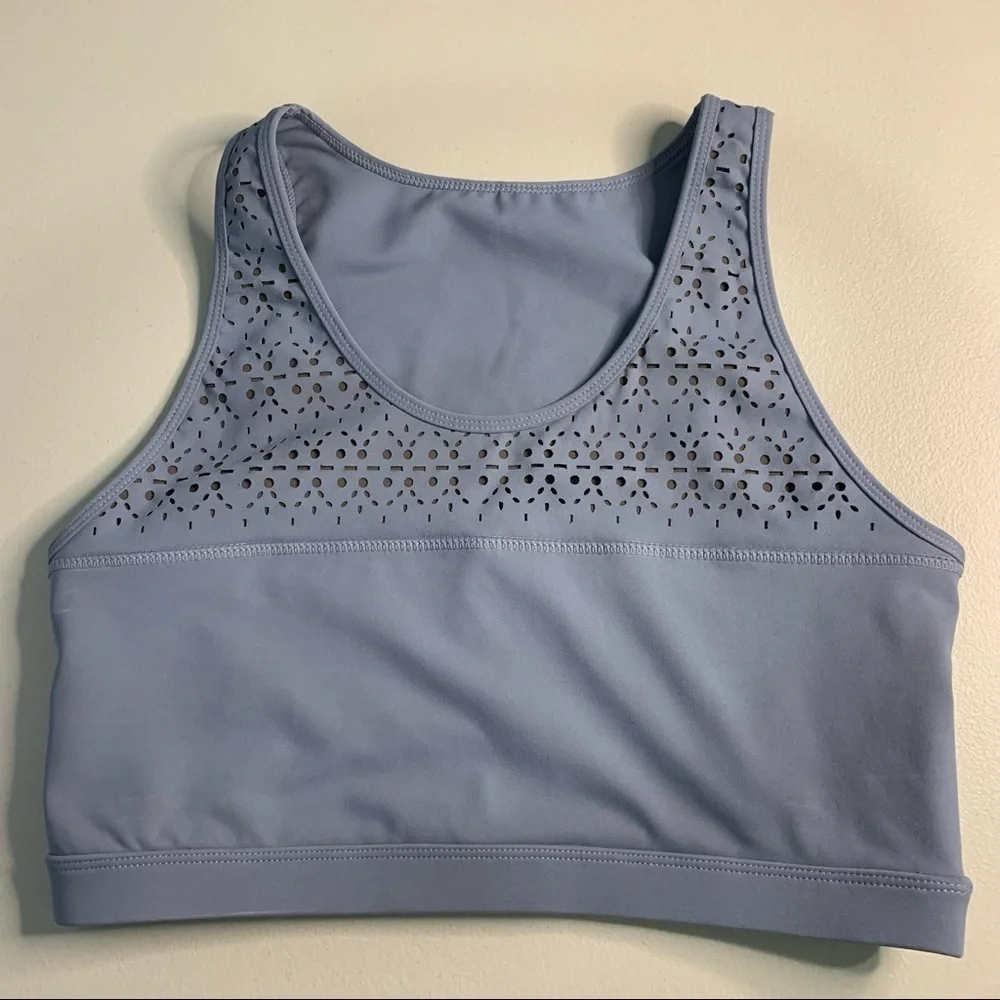 Mono B Blue Cutouts Detailing Sports Bra